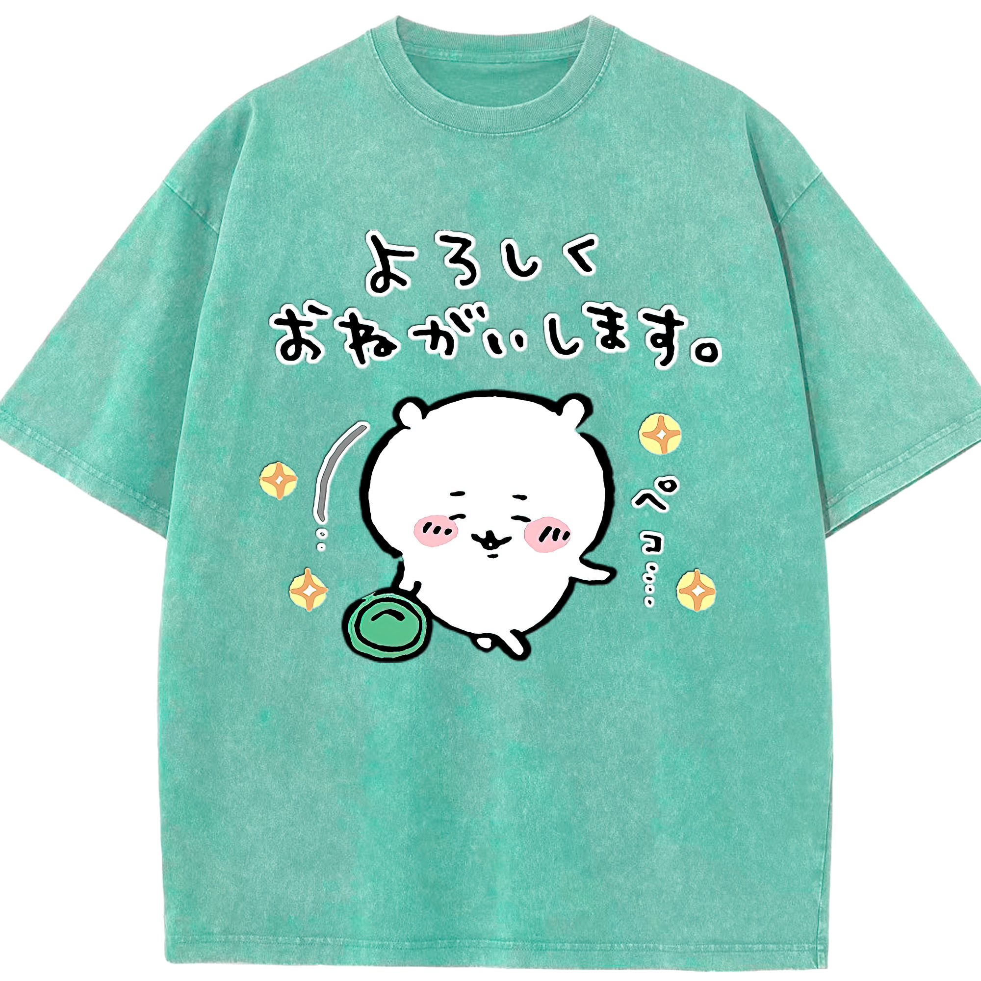 （画像用） ちいかわ ちいかわ Chii-kawa chiikawa 綿100% ヴィンテージ風 半袖Tシャツ（フロントプリント）